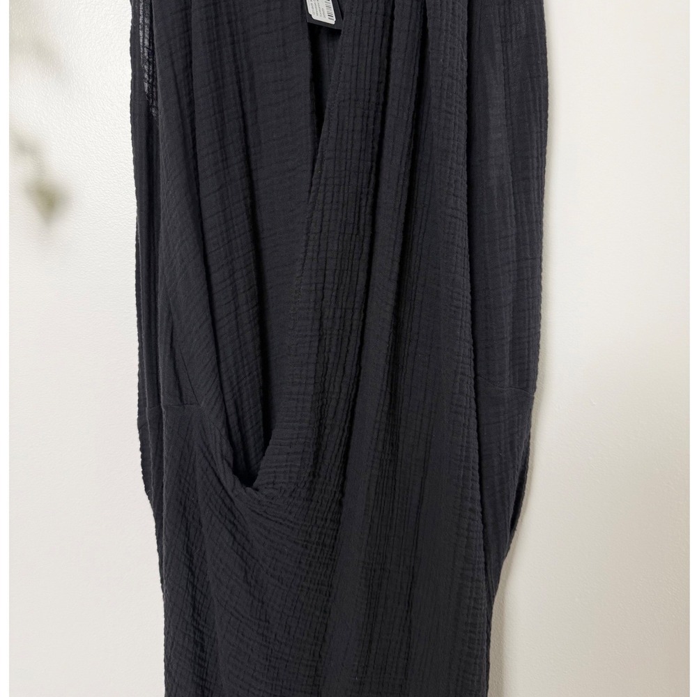 Women's Black Kozan Sleeveless Draped V-Neck Maxi Dress XL - Picture 6 of 9